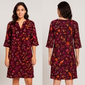 Jude Connally Megan Long Floral Menagerie Merlot Size Small